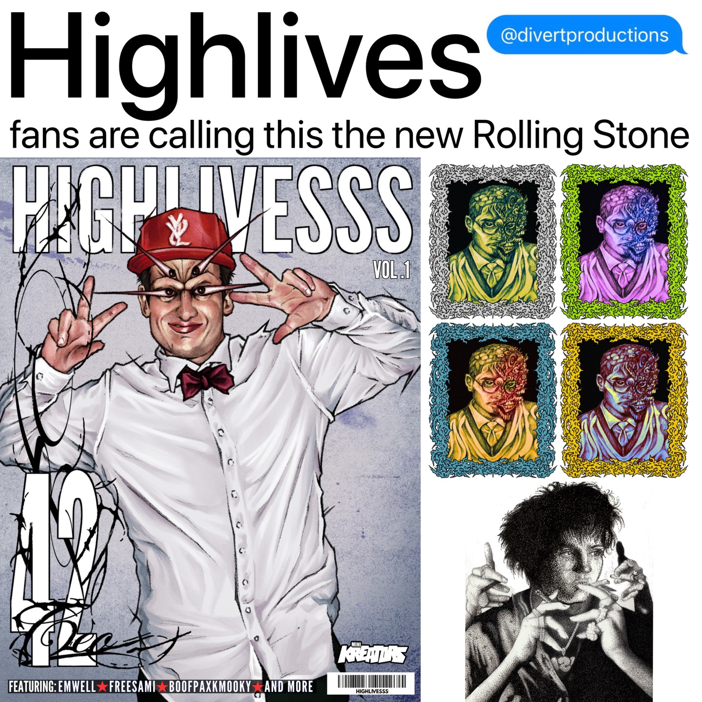 Social post by @divertproductions featuring HIGHLIVESSS Magazine